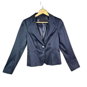 The Limited Blazer Navy Pinstripe 6 Peplum Tailored Career Chic